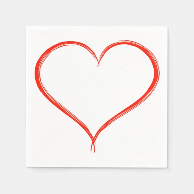 Serviette En Papier Papier de coeur rouge Napkin (Devant)