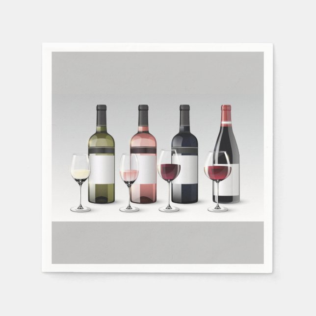 Serviette En Papier Papier de collection de vin serviettes (Devant)