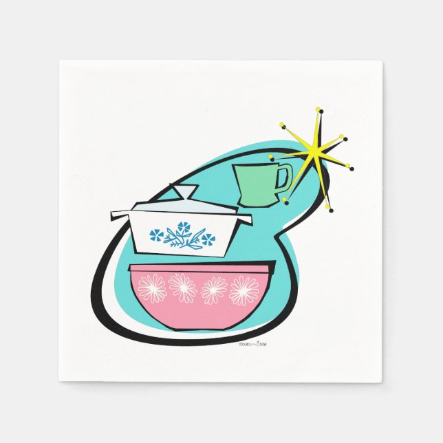 Serviette En Papier Papier de conception de cuisine atomique (Devant)