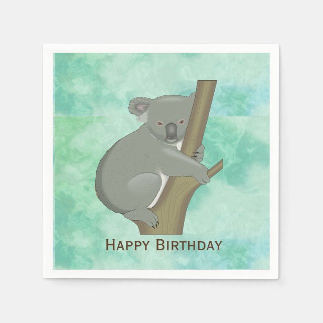Serviette En Papier Papier de conception de l'ours Koala Napkins (Devant)