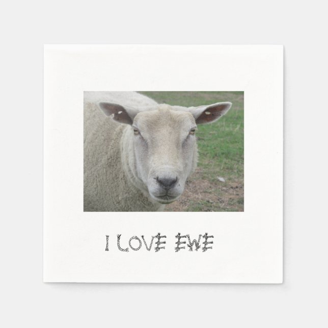 Serviette En Papier Papier de conception de mouton (Devant)