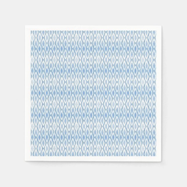 Serviette En Papier Papier de conception Ikat bleu et blanc (Devant)