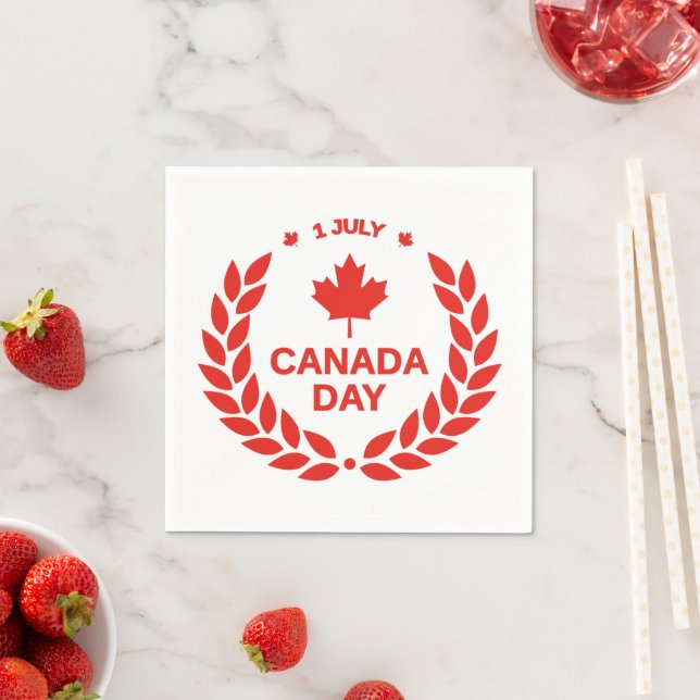 Serviette En Papier Papier de couronne de jour du Canada (En situation)