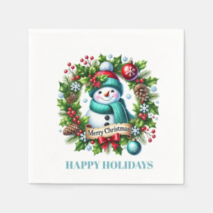 Serviette En Papier Papier de couronne de neige de vacances