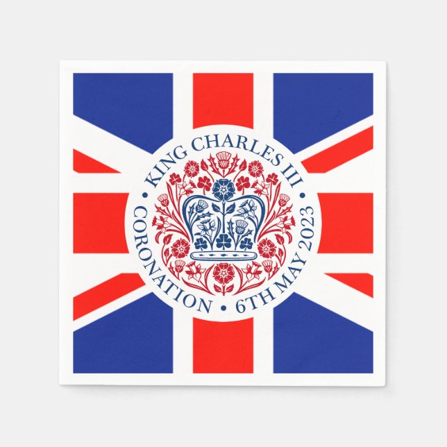Serviette En Papier Papier de couronnement King Charles III (Devant)