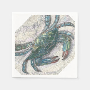 Serviette En Papier Papier de crabe bleu