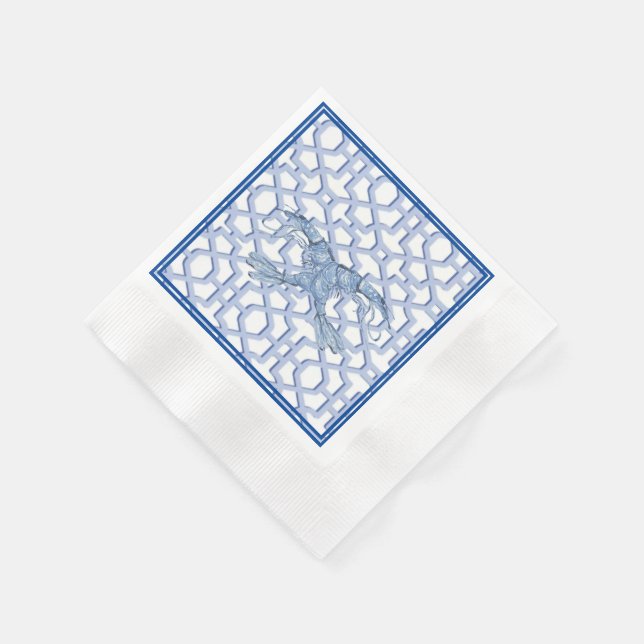 Serviette En Papier Papier de crevette bleu Napkin (Coin)