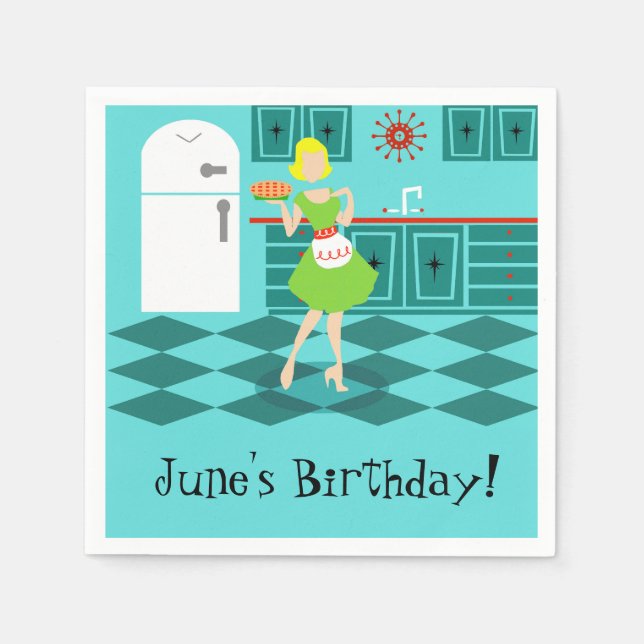 Serviette En Papier Papier de cuisine rétro personnalisable (Devant)