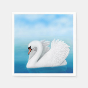 Serviette En Papier Papier de cygne muet solitaire