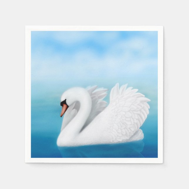 Serviette En Papier Papier de cygne muet solitaire (Devant)