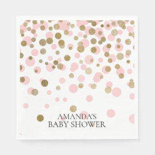 Serviette En Papier Papier de douche Confetti rose et or
