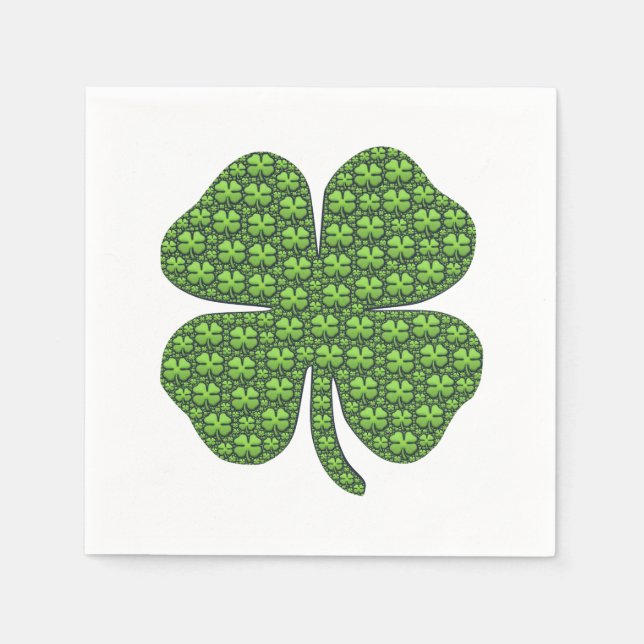 Serviette En Papier Papier de fermeture irlandais Lucky Napkin (Devant)