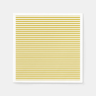 Serviette En Papier Papier de fête à motif rayé jaune moutarde blanc