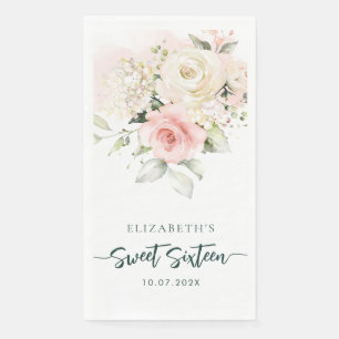 Serviette En Papier Papier de fête d'anniversaire floral aquarelle Swe