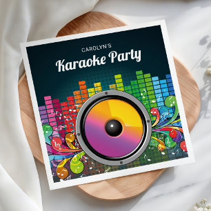 Serviette En Papier Papier de fête d'anniversaire Karaoke Musique Colo