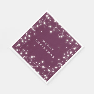 Serviette En Papier Papier de fête de Noël aux lumières scintillantes 