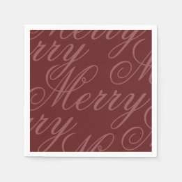 Serviette En Papier Papier de fête de Noël écriture vintage rouge