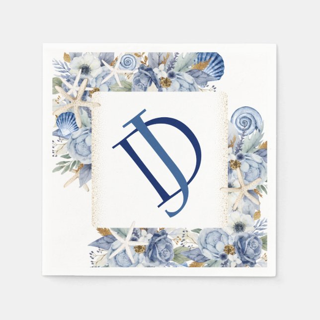 Serviette En Papier Papier de Fête des mariées côtier (Devant)