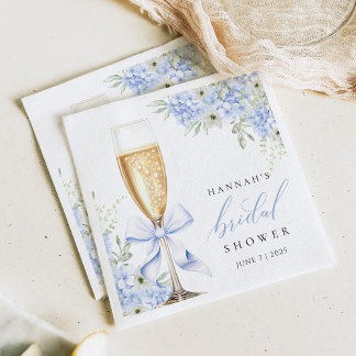 Serviette En Papier Papier de Fête des mariées Floral bleu Hydrangea N