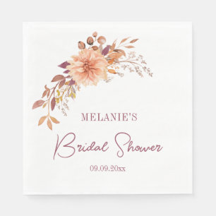 Serviette En Papier Papier de Fête des mariées Floral Boho Napkin