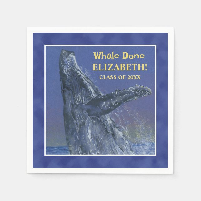 Serviette En Papier Papier de fin d'études de baleine amusante Napkin (Devant)