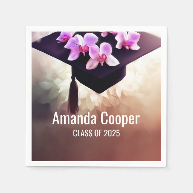 Serviette En Papier Papier de finition orchidée élégant Napkin (Devant)