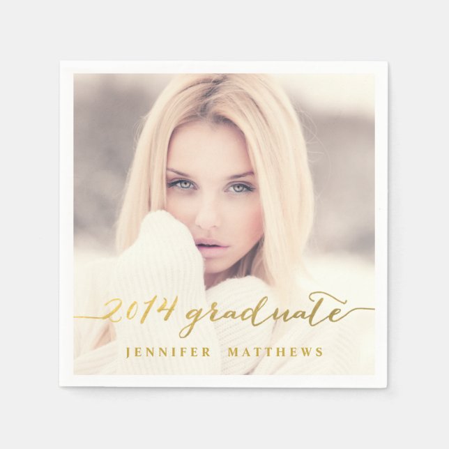 Serviette En Papier Papier de finition photo simple Gold Foil (Devant)