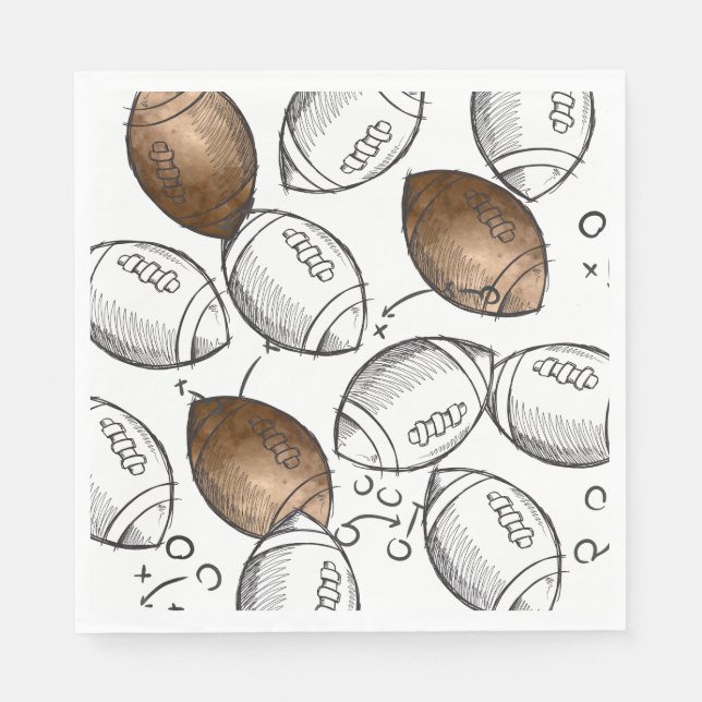 Serviette En Papier Papier de football aquarelle (Devant)