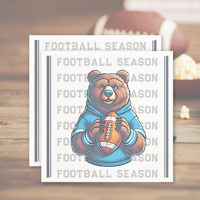 Serviette En Papier Papier de football personnalisé (Custom Football Paper Napkin (multiple shown))