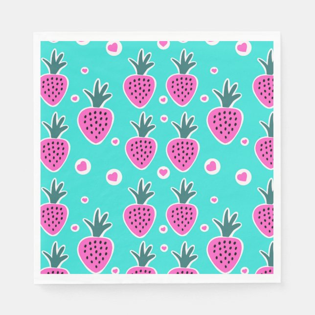 Serviette En Papier Papier de fraises Cartes (Devant)