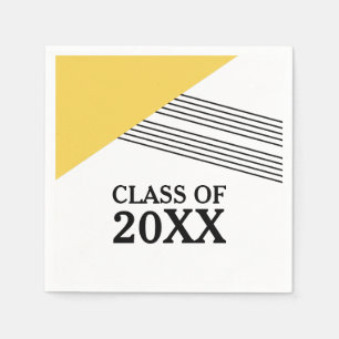 Serviette En Papier Papier de graduation à rayures géométriques jaunes