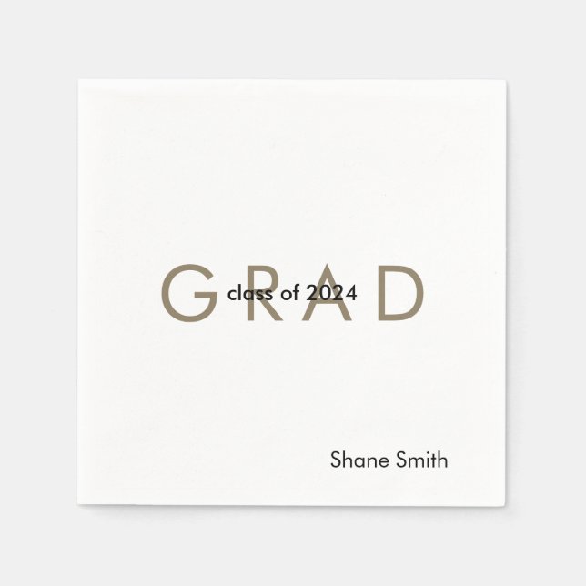 Serviette En Papier Papier de Graduation Personnalisé Contemporain Nap (Devant)
