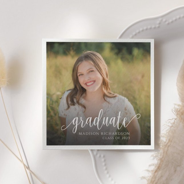 Serviette En Papier Papier de graduation photo de script moderne (Créateur téléchargé)