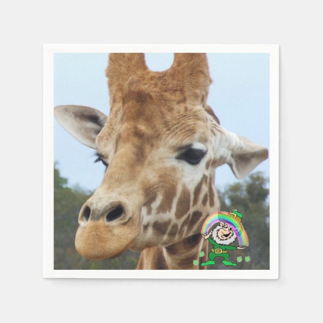 Serviette En Papier Papier de jour St. Patrick serviettes Giraffe (Devant)
