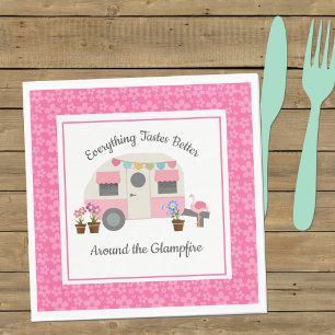 Serviette En Papier Papier de la partie de Glamper rose heureux Napkin