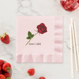 Serviette En Papier Papier de la partie Naples Rouge Rose Custom