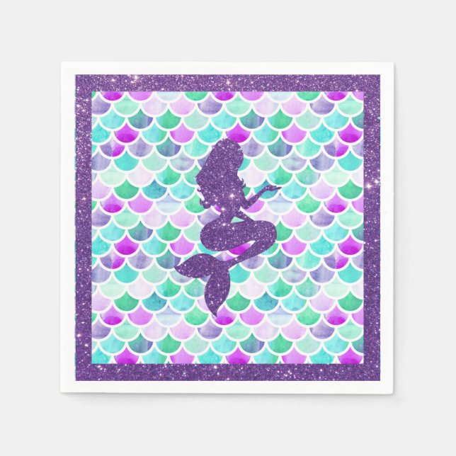 Serviette En Papier Papier de la série Mermaid Napkin (Devant)