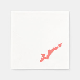 Serviette En Papier Papier de logo de Fishers Island - Coral