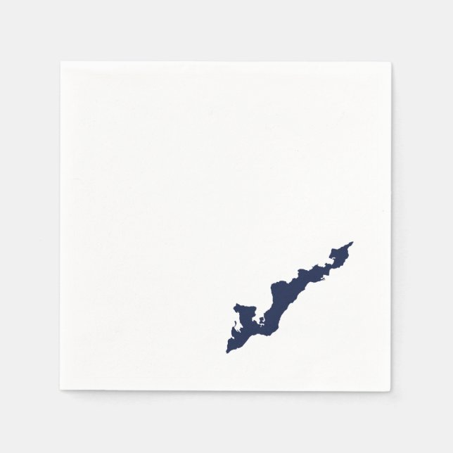 Serviette En Papier Papier de logo Fishers Island - Marine (Devant)