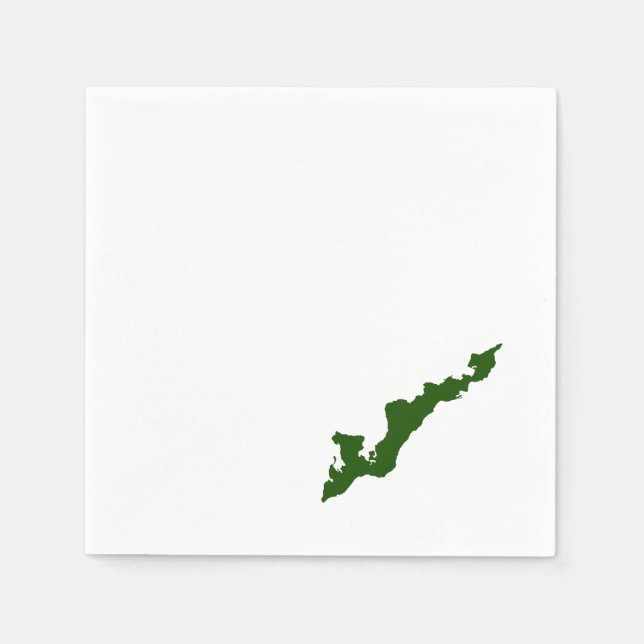 Serviette En Papier Papier de logo Fishers Island - Vert (Devant)