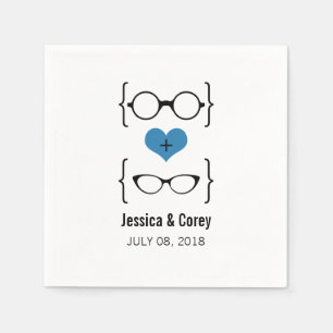 Serviette En Papier Papier de lunettes bleu Geeky