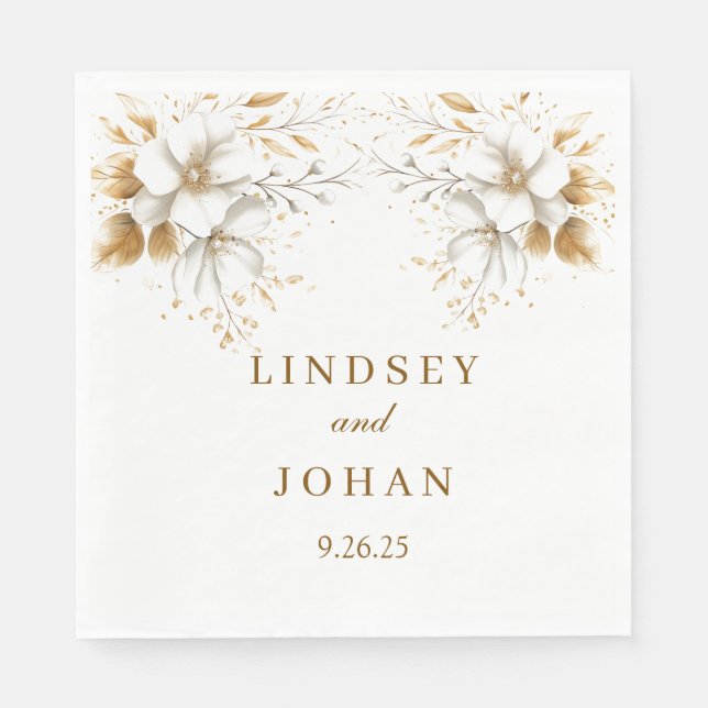 Serviette En Papier Papier de mariage (Devant)