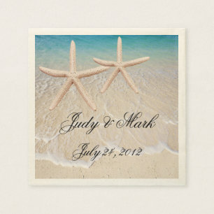 Serviette En Papier Papier de mariage personnalisé Starfish Beach