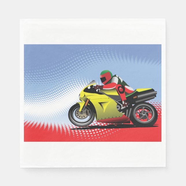 Serviette En Papier Papier de moto jaune (Devant)