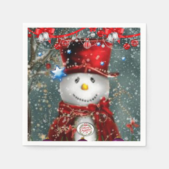 Serviette En Papier Papier de Noël (Devant)