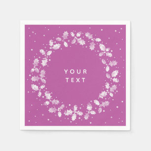 Serviette En Papier Papier de Noël à feuille de couronnes à main Magen