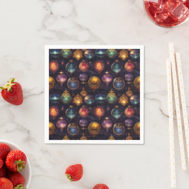 Serviette En Papier Papier de Noël Baubles (En situation)