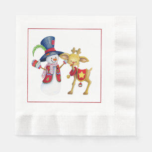 Serviette En Papier Papier de Noël des Snowmen