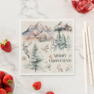 Serviette En Papier Papier de Noël d'hiver Napkin