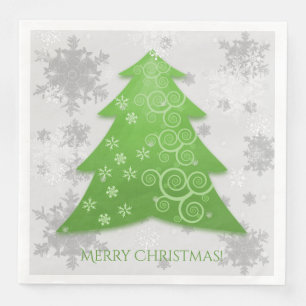 Serviette En Papier Papier de Noël Festif Vert Napkin